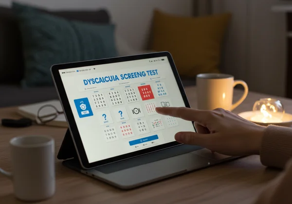User taking an online dyscalculia screening test