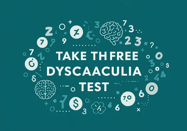 "Take the Free Dyscalculia Test" with abstract numbers.