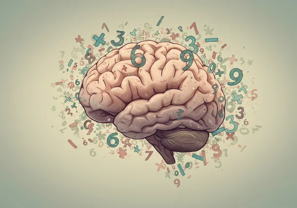 Abstract image of a brain struggling with numerical symbols.