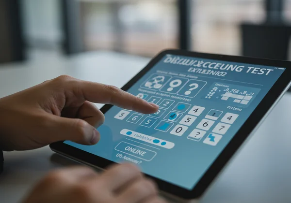 Screenshot of an online dyscalculia screening test interface.