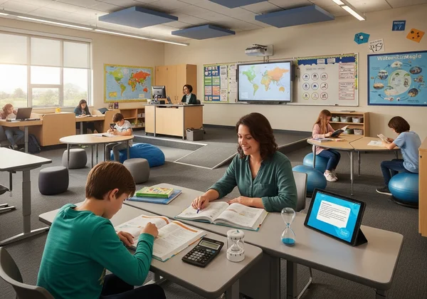 Aula con ausili visivi per il supporto alla discalculia